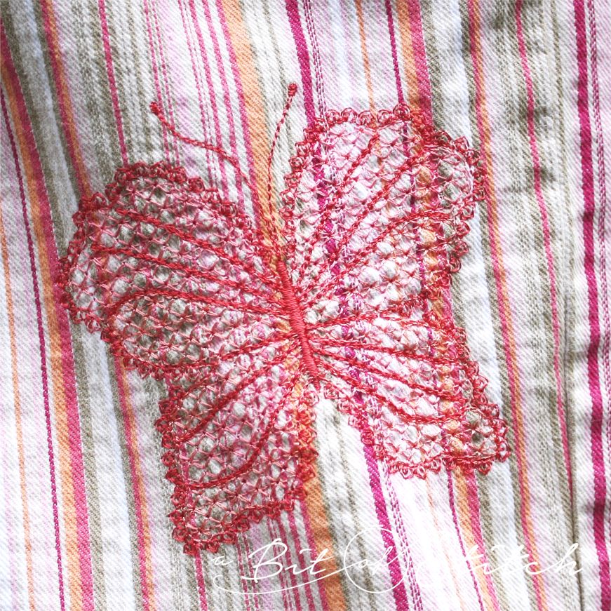 Lightly Lacy butterfly machine embroidery design by A Bit of Stitch