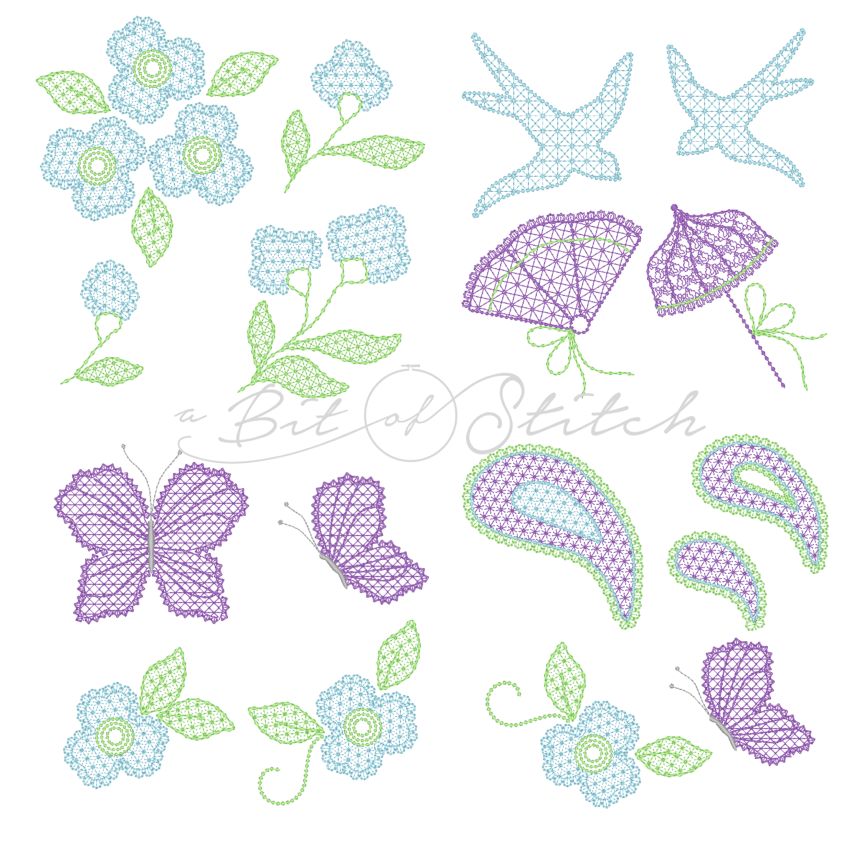 Lightly Lacy machine embroidery designs by A Bit of Stitch
