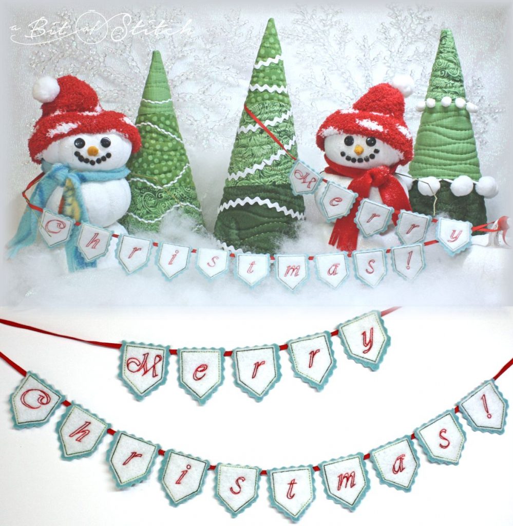Mini Merry Christmas Banner FREEBIE - A Bit of Stitch