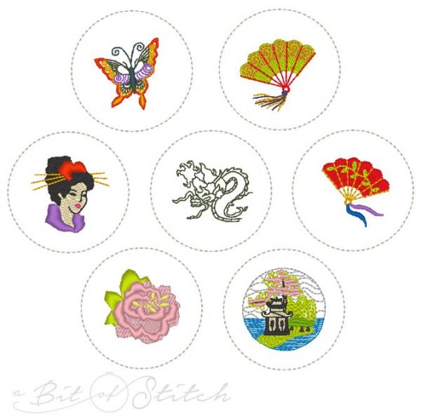 Oriental Button Covers - A Bit of Stitch