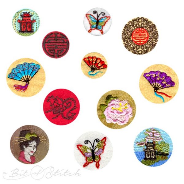 Oriental Button Covers - A Bit of Stitch