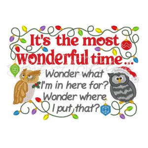 It's the most wonderful time funny embroidery design by A Bit of Stitch
