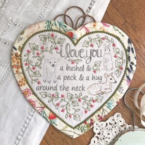 I love you a bushel and a peck vintage heart shaped machine embroidery design by A Bit of Stitch