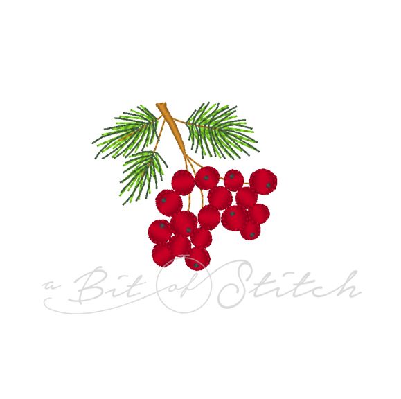 Winter berry bunch embroidery design by A Bit of Stitch