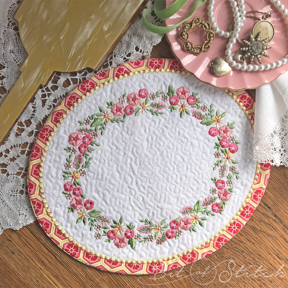 Petite Petals floral wreath embroidery designs by A Bit of Stitch