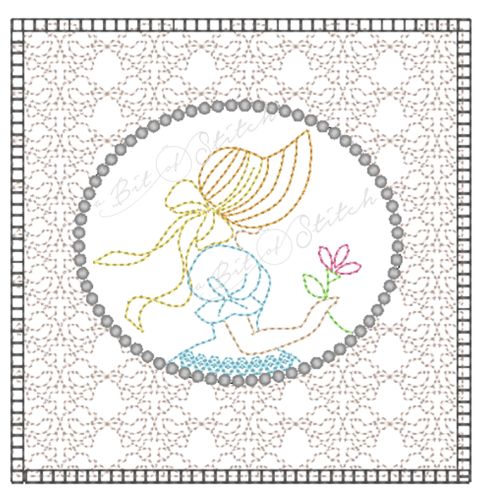 Southern belle machine embroidery design by A Bit of Stitch