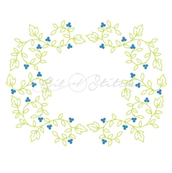 Berry Vine Frame vintage style machine embroidery design by A Bit of Stitch