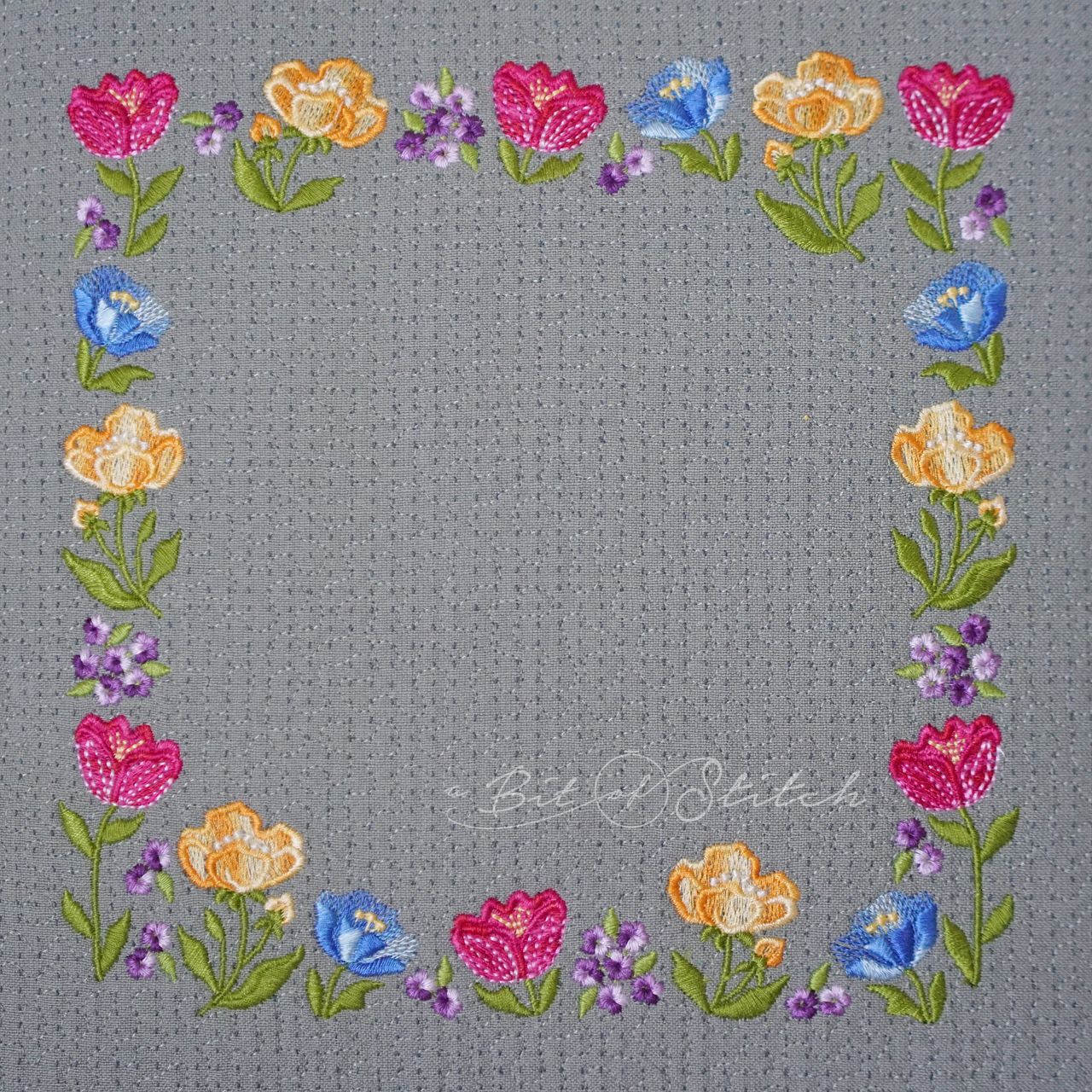 Fancy Frames floral machine embroidery design by A Bit of Stitch