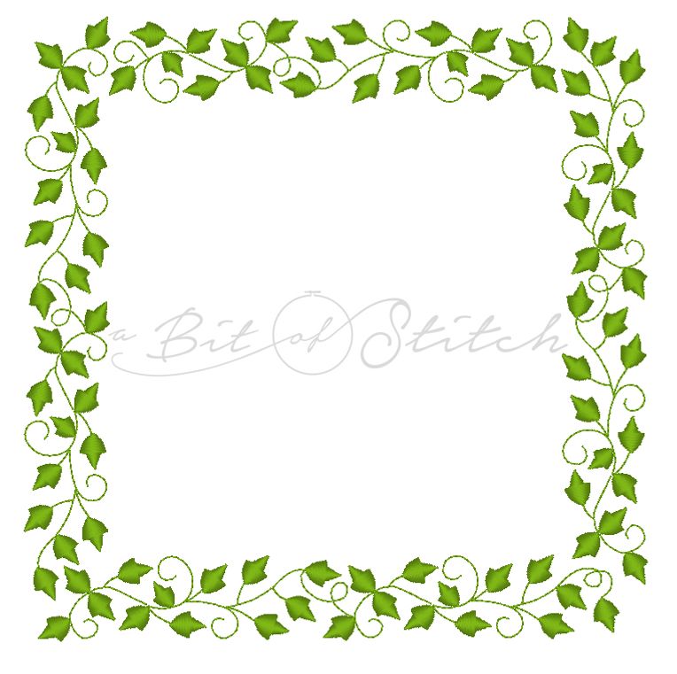 Ivy square frame machine embroidery design by A Bit of Stitch from Fancy Frames design collection