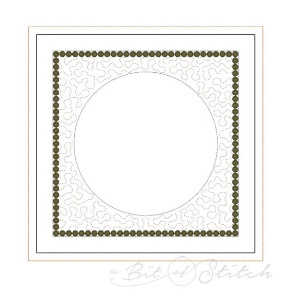 Made in the hoop square stippled doily perfect for framing circular designs - machine embroidery design from A Bit of Stitch