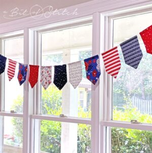 Made in the hoop bunting flag machine embroidery designs